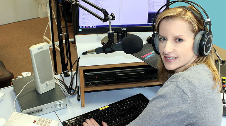 Kelly Webb at Radio Wimborne studio