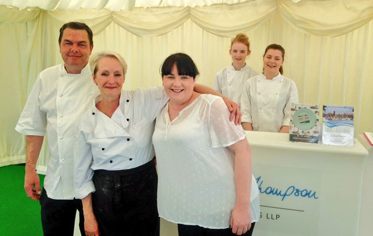 Colin Nash, Head Chef The Three Tunns, Bransgore, Lesley Waters of Lesley Waters Cookery School and Cheryl Davies