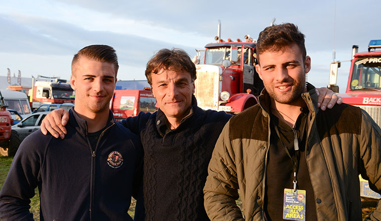 Great Dorset Steam Fair Managing Director Martin Oliver with sons Tom and Rob