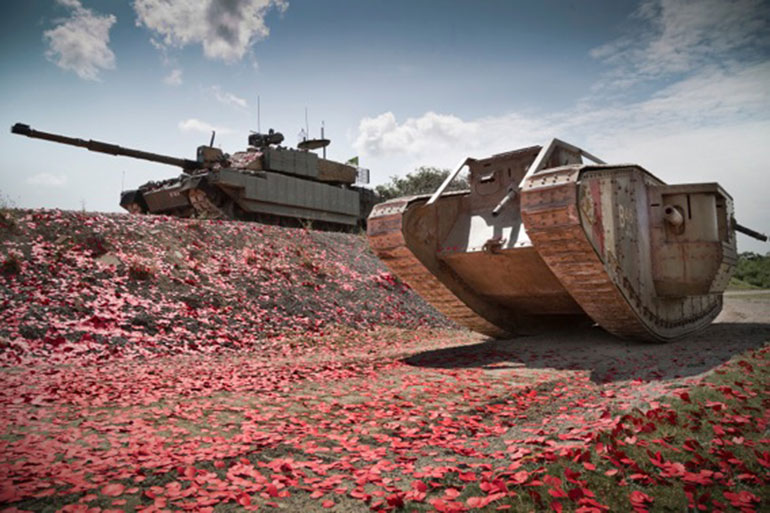 Tank 100 at Bovington Museum commemorates latest and oldest tanks
