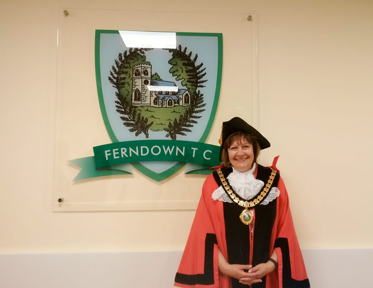 The new mayor of Ferndown, Councillor Mrs Cathy Lugg