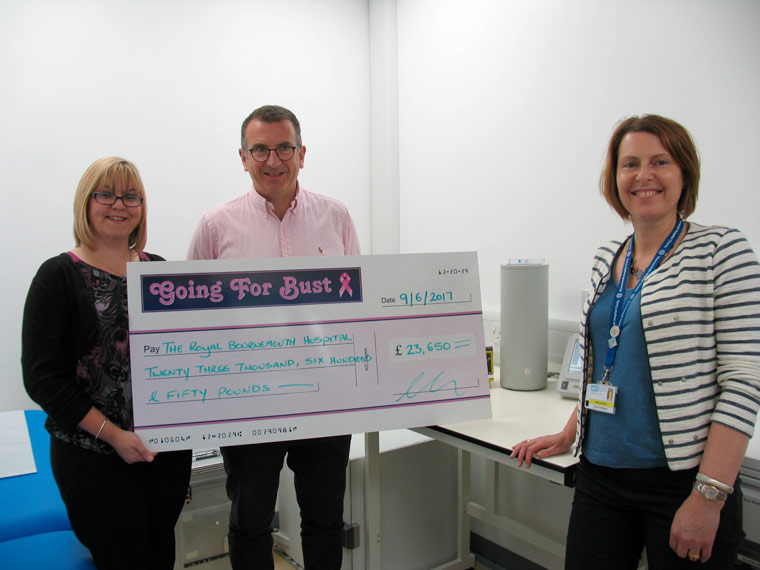 Bournemouth Hospital Charity awarded £20,000 to help patients suffering with breast cancer