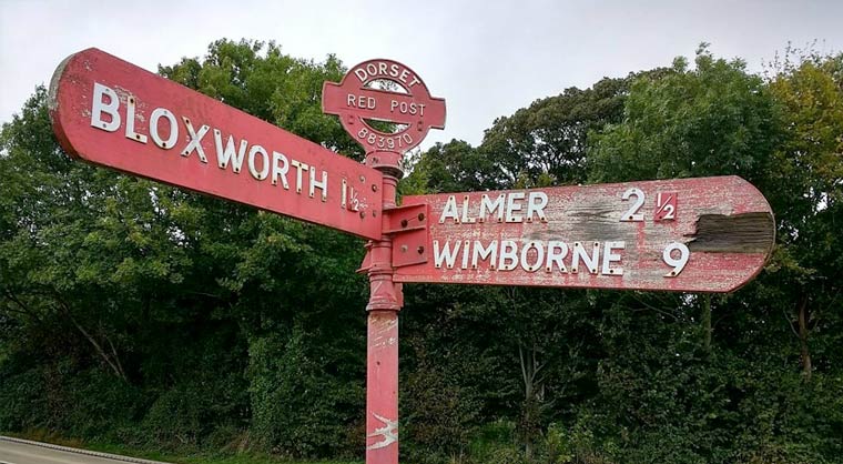 The famous Red Post at Bloxworth has returned to its original glory