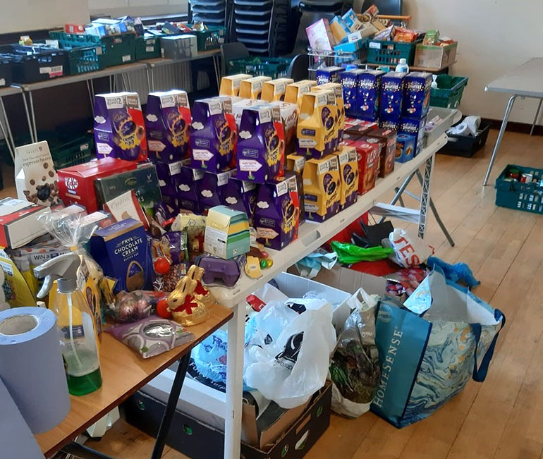 Cracking donations given to Poole foodbank in time for Easter