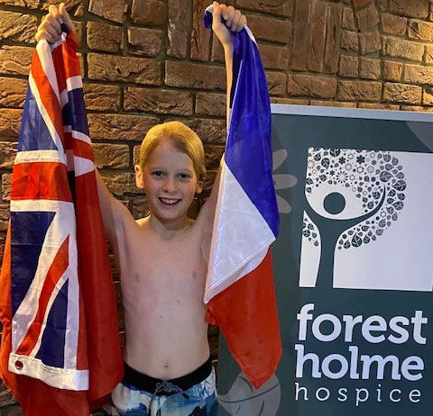 10-year-old Fraser Burnet swam the equivalent of to France and back