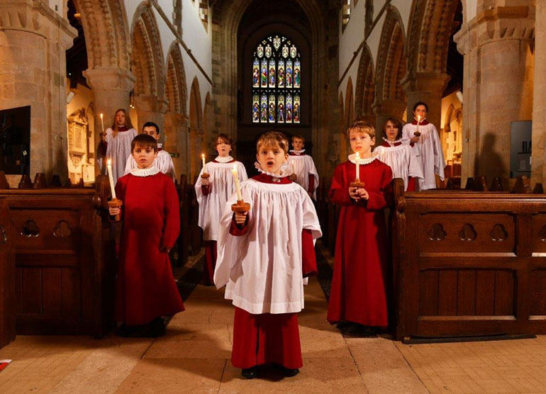 The Minster Choir rehearsing ahead of Christmas services. Photo by Russell Sach