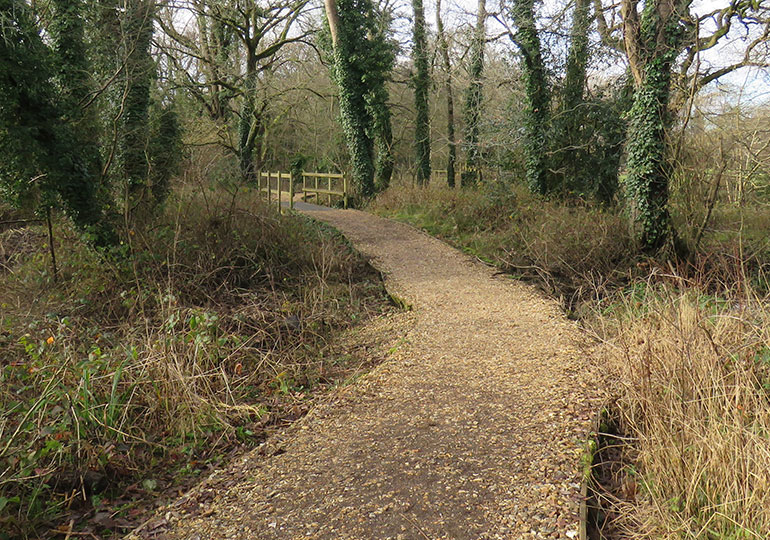 Woolslope Farm to Riverside Walk and return via West Moors town centre