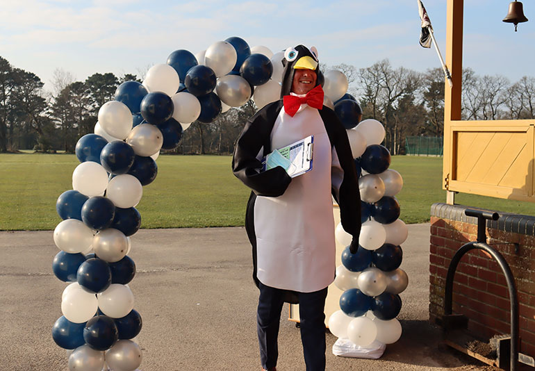 Head of Lower Prep, Simon Ridley, dressed as a penguin