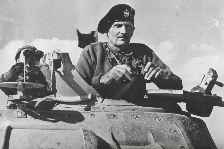 Montgomery in an M3 Grant tank, the Western Desert November 1942