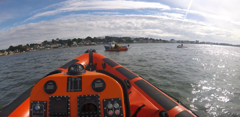 Lifeboat crews assist police officers to recover reported stolen boat