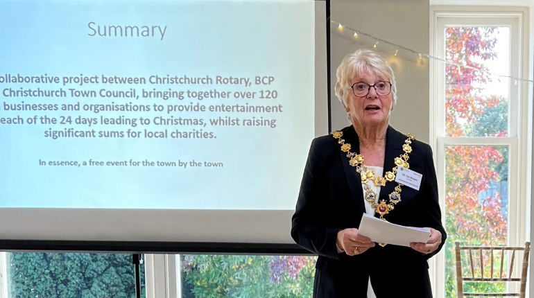 Cllr Sue Bungey, the Mayor of Christchurch, pledges continuing support to CLAC
