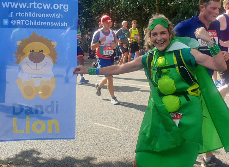 SUPERHERO: Kellie Clark, one of 31 runners who took on the London Marathon to raise funds for Round Table Children's Wish
