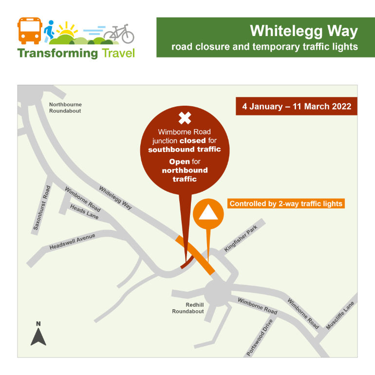 Whitelegg Way road closure map