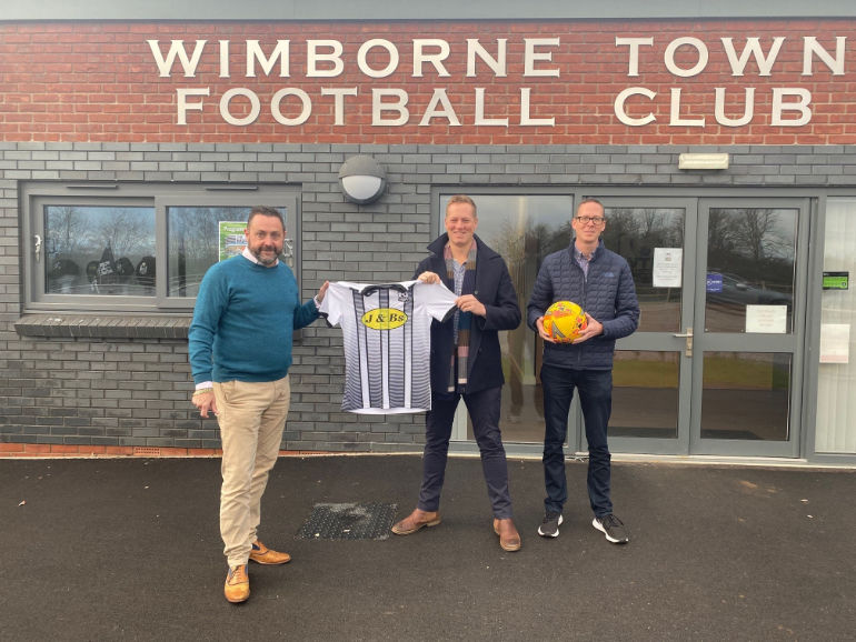 The new owners from L-R: Martin Higgins, Adam Tovey and Lee Merrifield, at the club’s New Cuthbury stadium