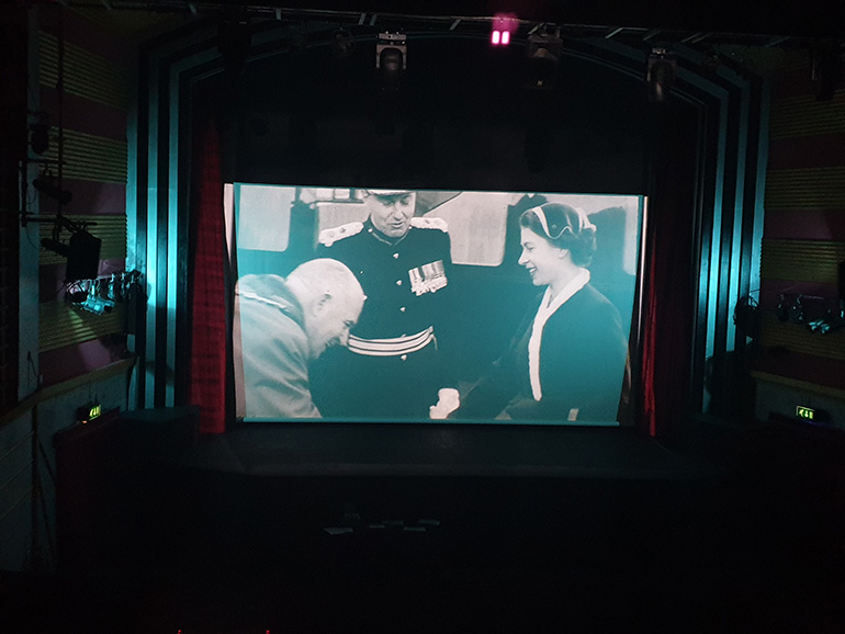 Screening using the 35mm projector