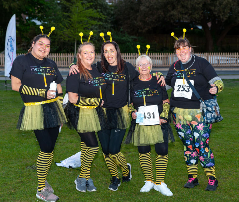 Participants at the 2021 Dorset Neon Run