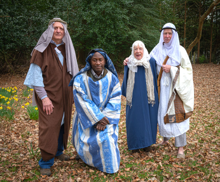 Jeremy Houghton-Brown with local actors from Hyde Church of the Holy Ascension who will be involved in the production