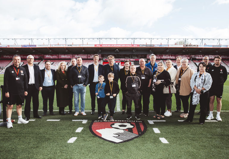 Care South staff and AFC Bournemouth at Vitality Stadium tour