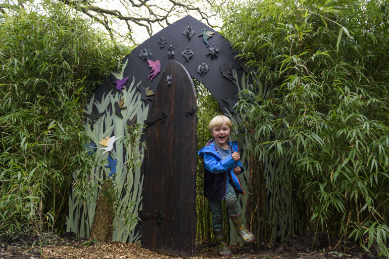 The giant fairy door after its unveiling