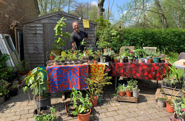 Wilding Wimborne’s Plant Swap held at Walford Mill to coincide with Earth Day