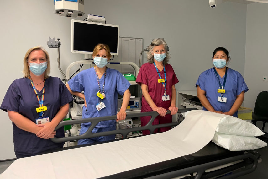 Members of the Endoscopy Team at Victoria Hospital in Wimborne: L-R: Tara Cheyne, Maria Bonomo, Karen Bysh and Pramila Maharjan Shr