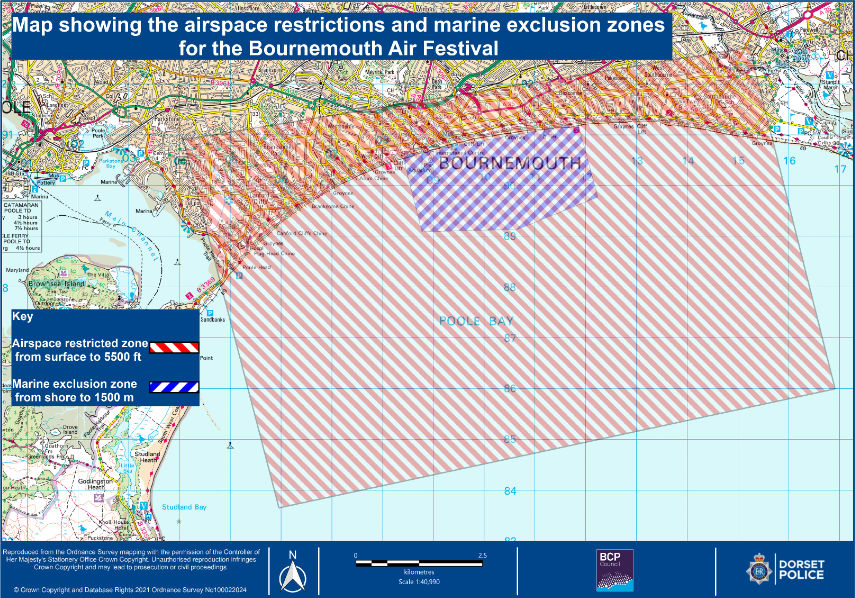 Bournemouth Air Festival air and sea exclusion zone