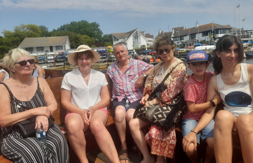 Chat Café members on their first stroll and boat trip around Christchurch