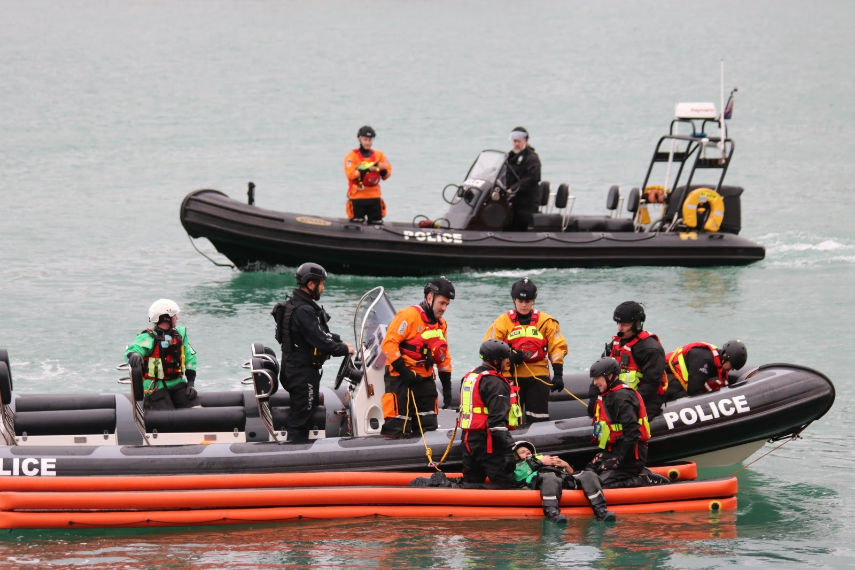 Marine training exercise on Dorset coast