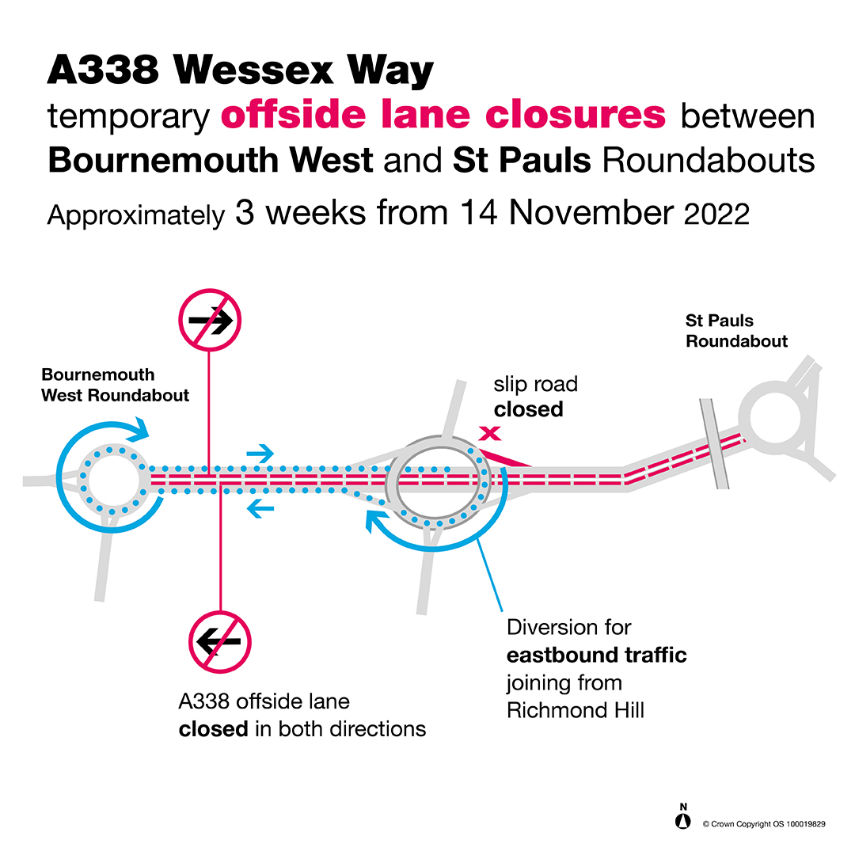 Roadworks begin on Bournemouth’s Wessex Way next week