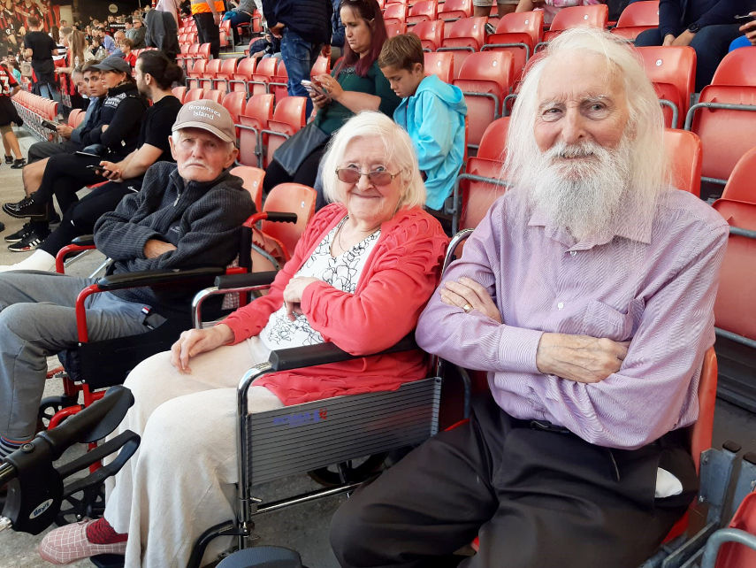 care south football Elizabeth House and Castle Dene attend Cherries match at AFC Bournemouth