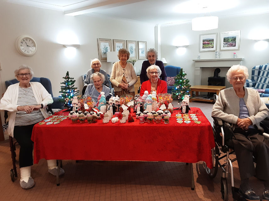 Brook View ladies with their handmade gifts ready to sell in aid of The West Moors Youth Group