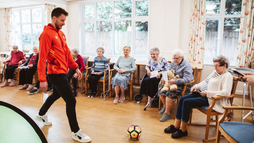 AFC Bournemouth player appearance at Castle Dene care home