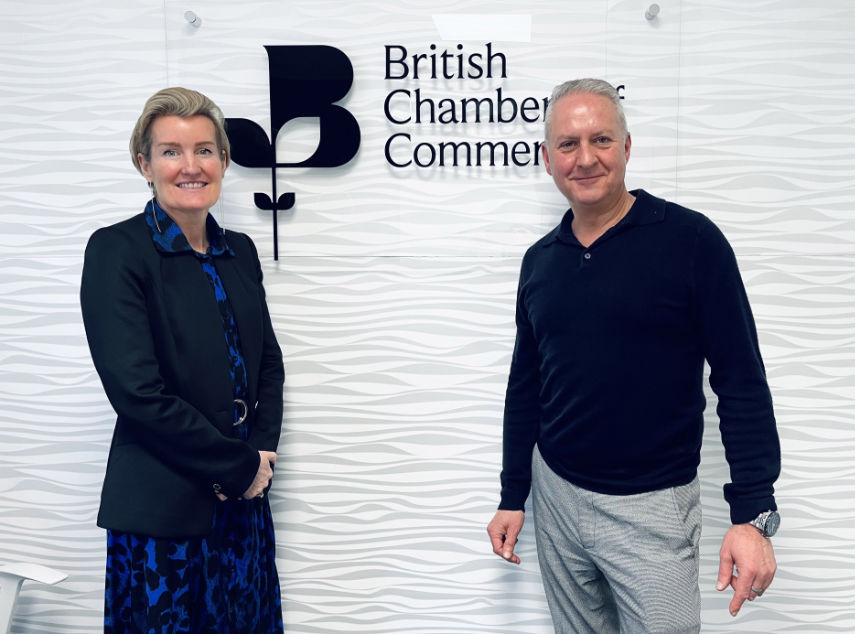 British Chambers of Commerce director general Shevaun Haviland with chief executive Ian Girling