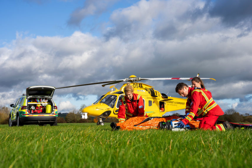 Dorset and Somerset Air Ambulance in action