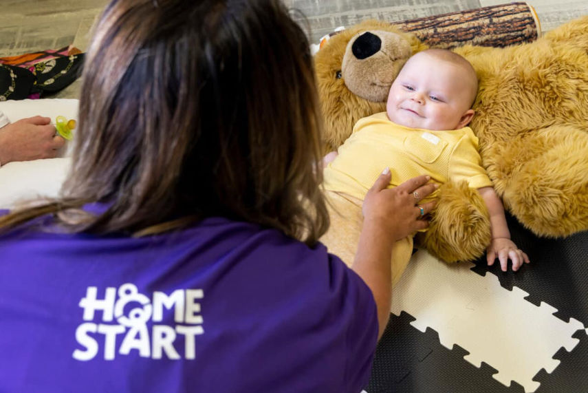 Home-Start volunteer with baby