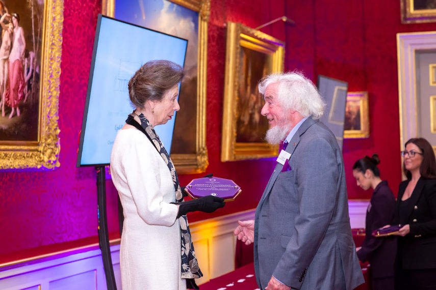 Colin Alborough receiving the award from HRH Princess Royal