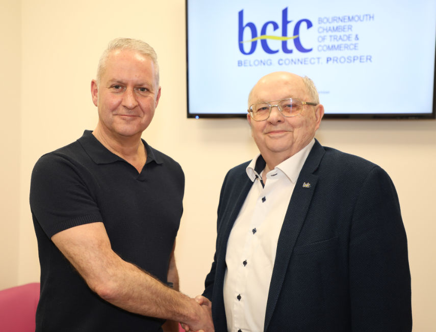 Ian Girling (left), chief executive of Dorset Chamber, and Bill Perkins, president of Bournemouth Chamber of Trade and Commerce